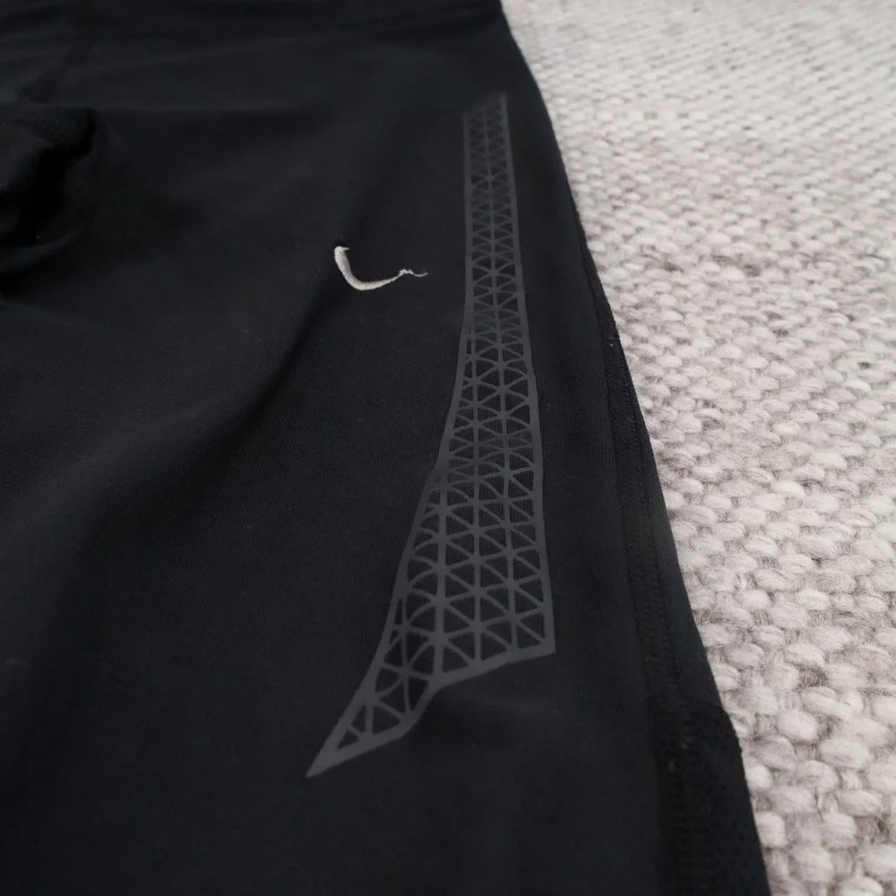 Nike Dri-FIT Running Leggings Women Small Black Good Zipper Ankle Reflective